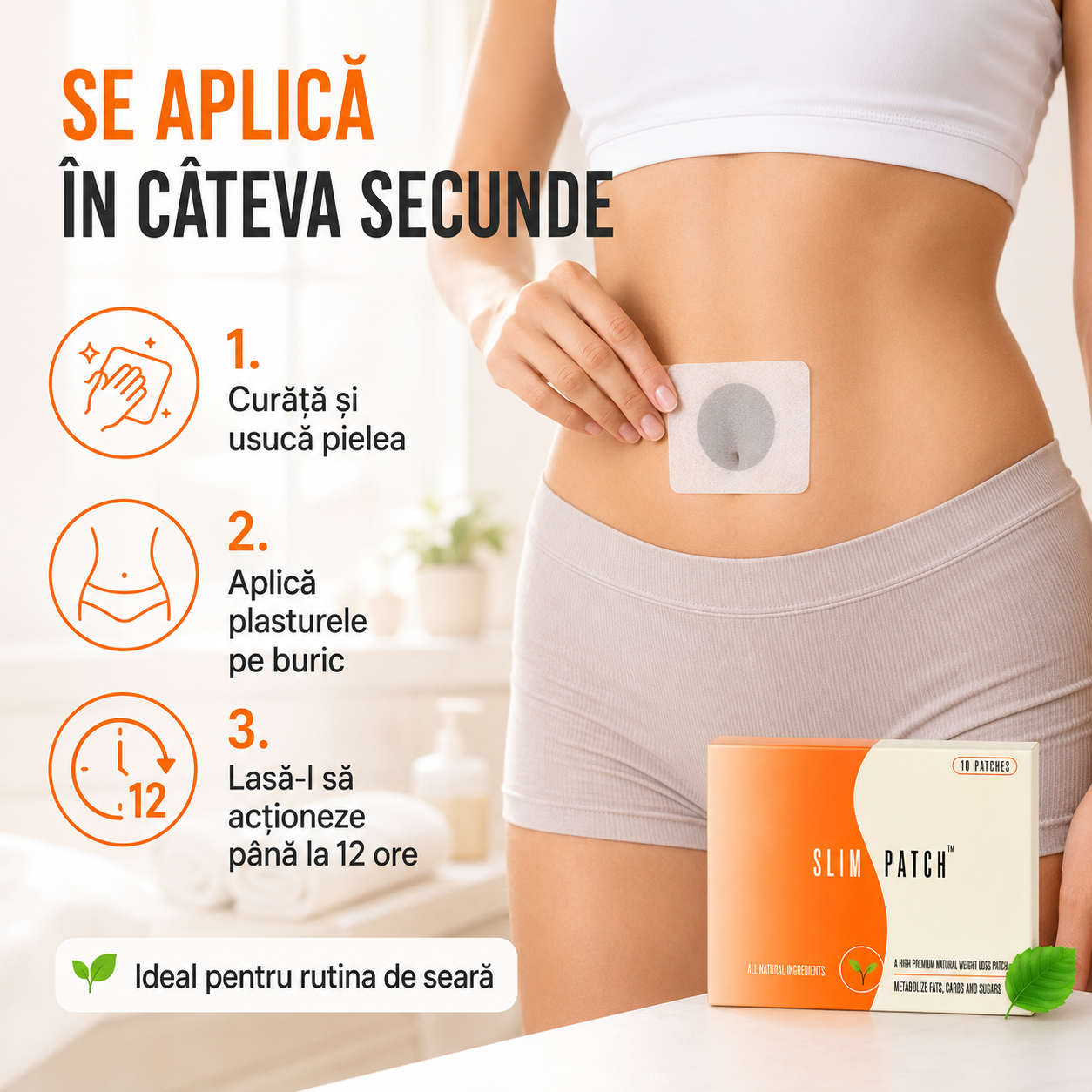 Set 90 Plasturi Slim Patch, Cură Completă pentru 3 Luni, pentru Detoxifiere Naturală, Reduce Poftă de Mâncare, Eliminarea Toxinelor din Corp