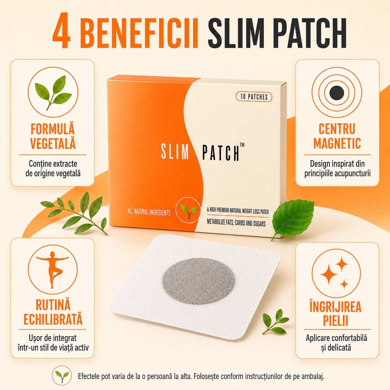 Set 90 Plasturi Slim Patch, Cură Completă pentru 3 Luni, pentru Detoxifiere Naturală, Reduce Poftă de Mâncare, Eliminarea Toxinelor din Corp