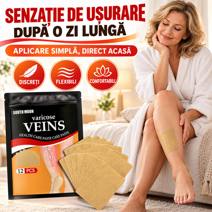 Set 120 Plasturi Naturali pentru Varice, Vene tip Pânză de Păianjen și Picioare Obosite (Extracte din Plante Medicinale, Efect Termic)