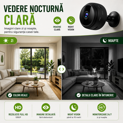 Set 3 Camere Mini, Rezoluție HD 1080P, Conectare WIFI, Vedere Nocturnă, Senzor de Mișcare, Aplicație Android/iOS