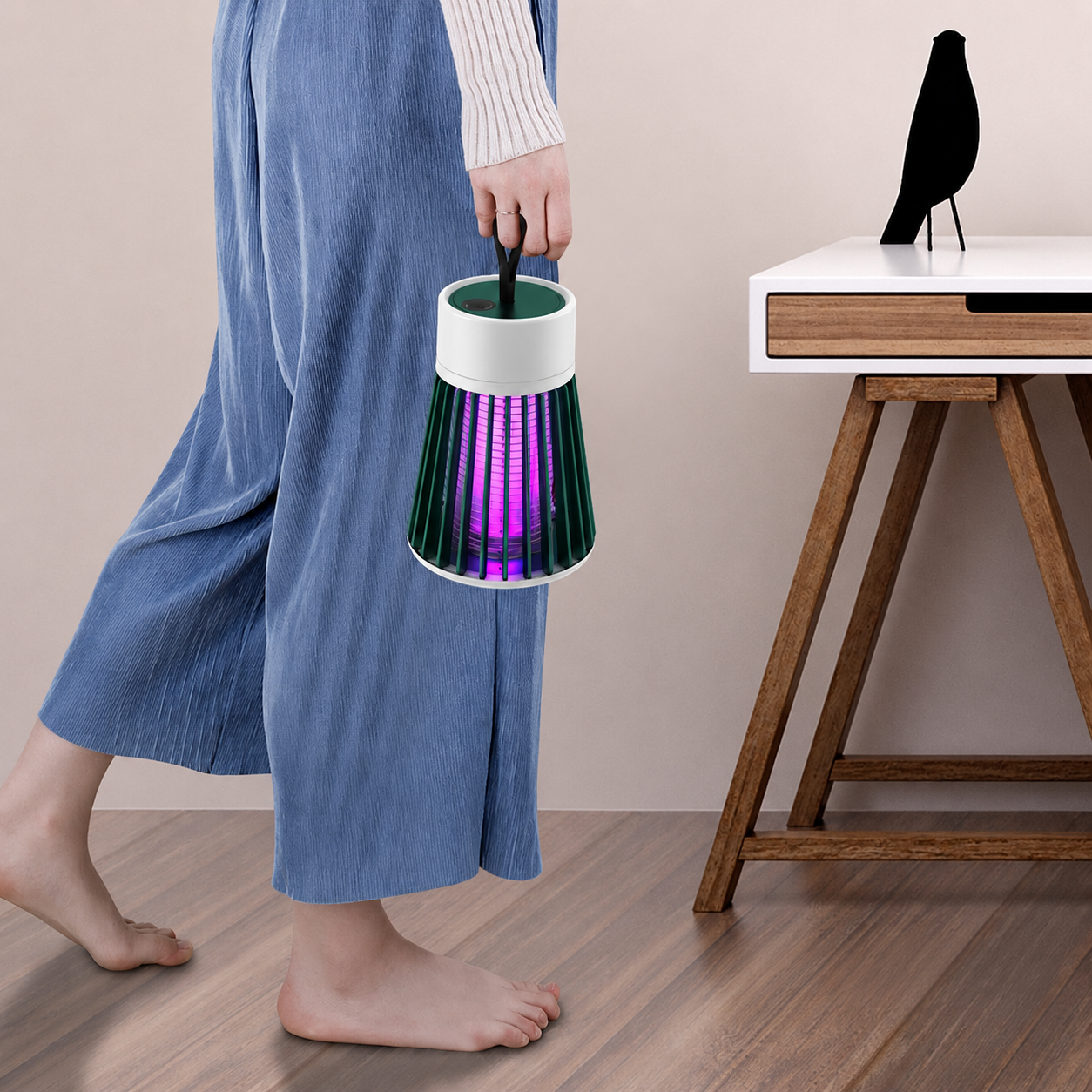 Set 3 x Lampă Anti-Țânțari cu Lumină UV si Plasă Electrică de Înaltă Tensiune, Portabilă, Silențioasă