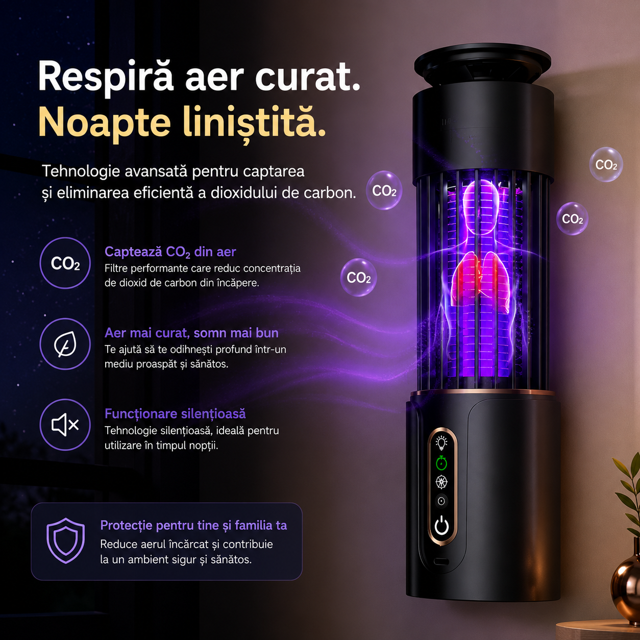 Model 1 | Lampă Anti-Țânțari 2 în 1 cu Lumină UV si Plasă Electrică de Înaltă Tensiune, Temporizare 3 Trepte, Portabilă, Silențioasă, Acoperire 360°