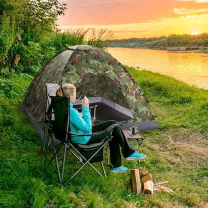 Cort Camping pentru 3-4 Persoane (Dimensiuni 200x200x135cm), Foarte Solid și Rezistent la Intemperii, Impermeabil, Protecție UV, Plasă Anti-Insecte, Geantă Transport
