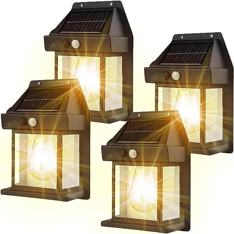 Set 8 Lămpi cu Încărcare Solară, 3 Moduri Iluminare, Senzor de Mișcare, Rezistență la Ploaie (IP65), Mod Automat Noapte/Zi