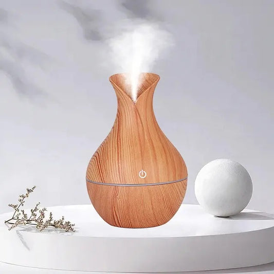 Set 2 Bucăți - Umidificator, Difuzor Aromaterapie și Purificator Aer, cu Ultrasunete și LED + CADOU: 6 Sticluțe Ulei Aromaterapie