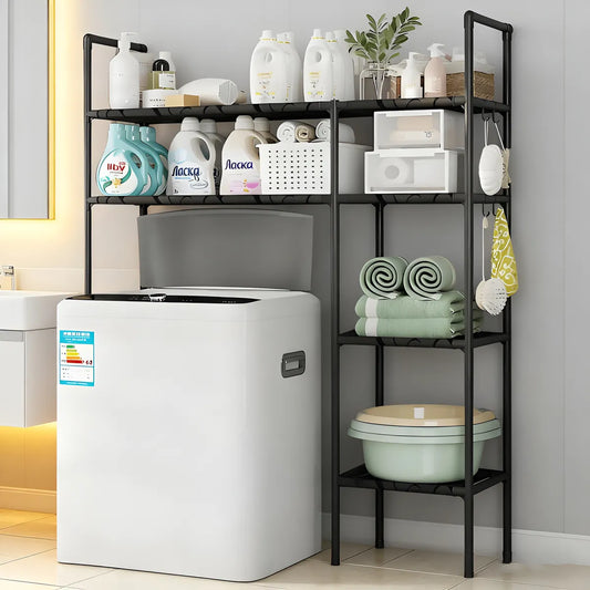 Raft Depozitare pentru Mașina de Spălat sau Toaletă, cu 5 Niveluri, Foarte Solid și Încăpător, Dimensiuni 138x106x25cm