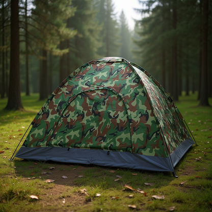 Cort Camping pentru 3-4 Persoane (Dimensiuni 200x200x135cm), Foarte Solid și Rezistent la Intemperii, Impermeabil, Protecție UV, Plasă Anti-Insecte, Geantă Transport