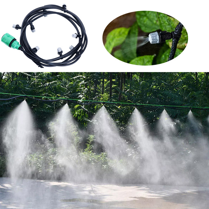 Kit Răcire cu Pulverizare Apă sub Formă de Vapori (Ceață), ideal pentru Terasă, Grădină, Balcon sau Plante / Animale - Scade Temperatura cu 10 Grade