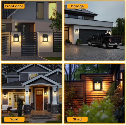 Set 8 Lămpi cu Încărcare Solară, 3 Moduri Iluminare, Senzor de Mișcare, Rezistență la Ploaie (IP65), Mod Automat Noapte/Zi
