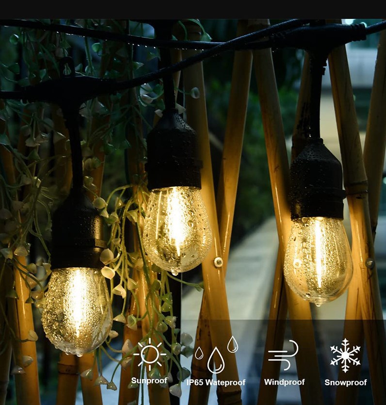 Ghirlandă Luminoasă pentru Grădină, Becuri LED Economice cu Lumină Caldă, Efect Vizual Spectaculos, Lungime 10-20 Metri cu 10-40 becuri