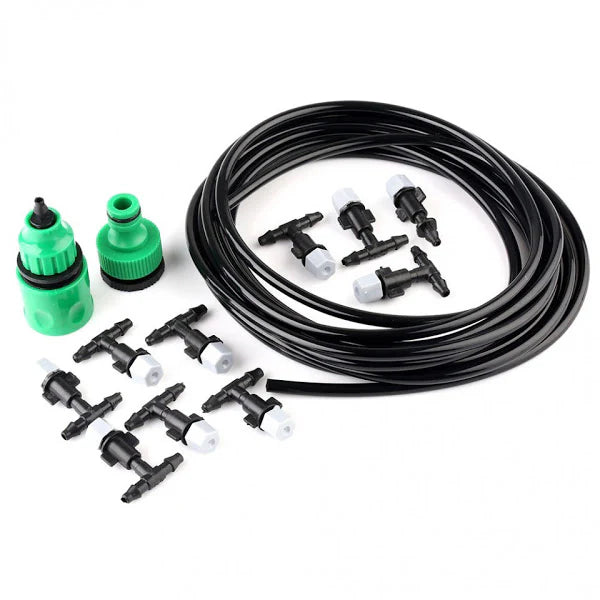 Kit Răcire cu Pulverizare Apă sub Formă de Vapori (Ceață), ideal pentru Terasă, Grădină, Balcon sau Plante / Animale - Scade Temperatura cu 10 Grade