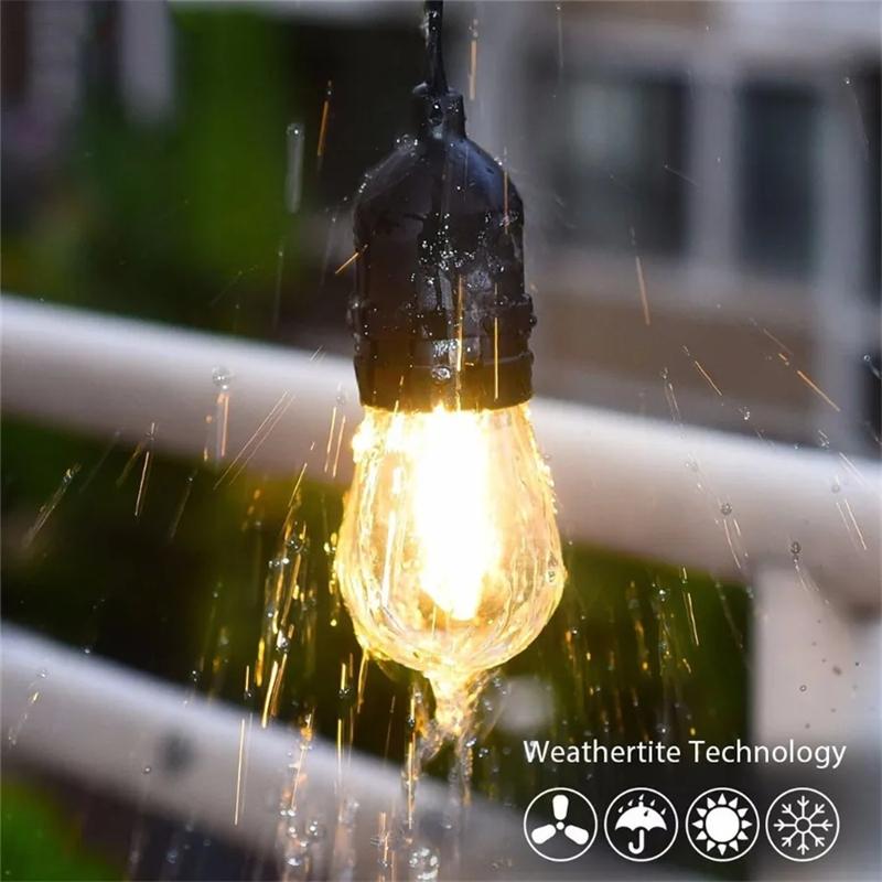 Ghirlandă Luminoasă pentru Grădină, Becuri LED Economice cu Lumină Caldă, Efect Vizual Spectaculos, Lungime 10-20 Metri cu 10-40 becuri