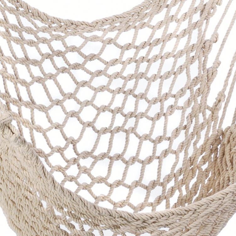 Leagăn Suspendabil tip Hamac cu Scaun foarte Confortabil, Dimensiune 100x120cm, foarte Rezistent (120Kg), din Bumbac și Țesătură Macrame