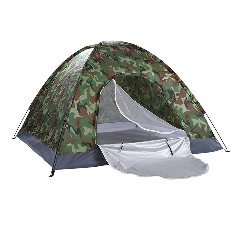 Cort Camping pentru 3-4 Persoane (Dimensiuni 200x200x135cm), Foarte Solid și Rezistent la Intemperii, Impermeabil, Protecție UV, Plasă Anti-Insecte, Geantă Transport