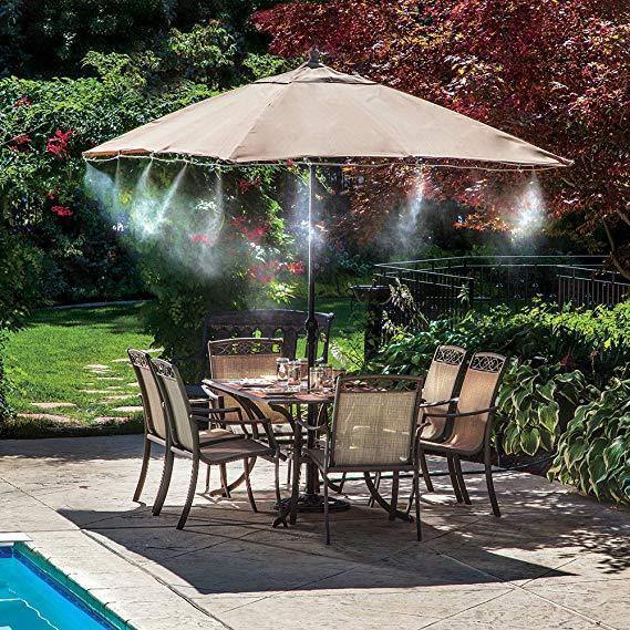 Kit Răcire cu Pulverizare Apă sub Formă de Vapori (Ceață), ideal pentru Terasă, Grădină, Balcon sau Plante / Animale - Scade Temperatura cu 10 Grade