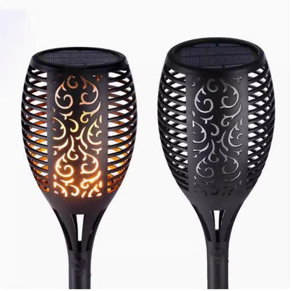Set 8 Lămpi Solare pentru Grădină, cu Efect de Flacără (foarte Spectaculoase), Înălțime 51.5 cm, Rezistență la Ploaie (IP65), Mod Automat Noapte/Zi