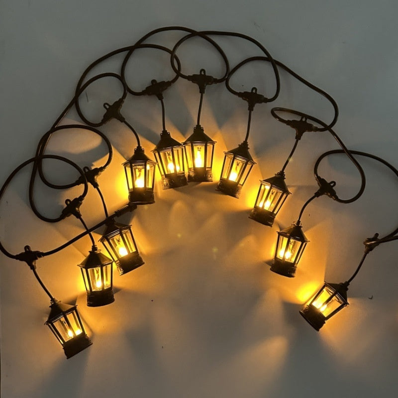 Ghirlandă Luminoasă pentru Grădină, Lumină Caldă tip Flacără, Efect Vizual Spectaculos, Lungime 10 Metri cu 20 becuri