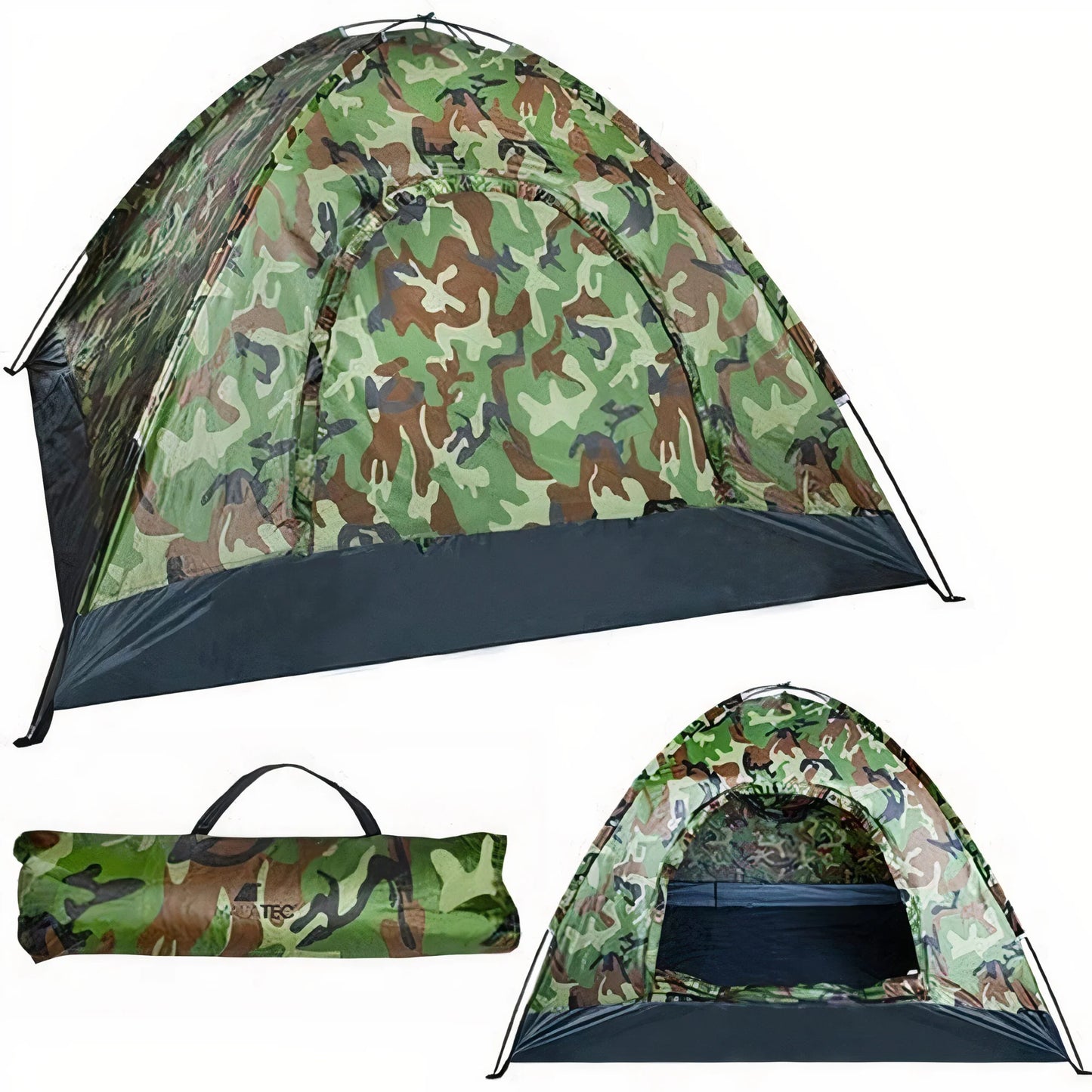 Cort Camping pentru 3-4 Persoane (Dimensiuni 200x200x135cm), Foarte Solid și Rezistent la Intemperii, Impermeabil, Protecție UV, Plasă Anti-Insecte, Geantă Transport