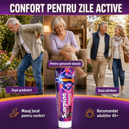 1+1 Gratis | Cremă cu extract de venin de scorpion, pentru dureri musculare și articulare, cu efect încășzitor și relaxant, 125ml