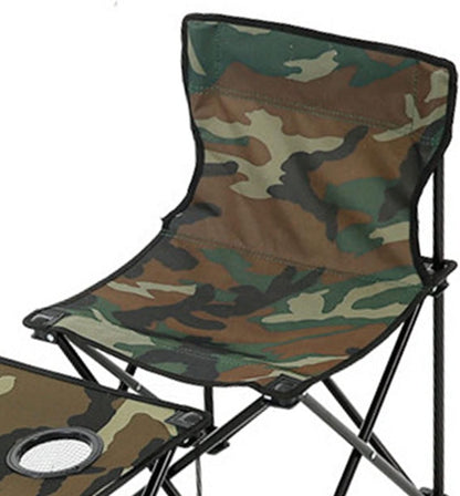 Set Masă (40x45cm) și 2 Scaune (60x30cm) Pliabile, pentru Camping, Picnic, Pescuit sau alte Activități, Geantă Transport Inclusă, Masă cu Suport Pahare/Sticle