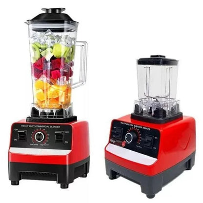 Blender Multifuncțional Profesional cu 2 Cupe, Motor foarte Puternic (4500W), 15 Trepte de Viteză, 4 Lame din Inox 3D