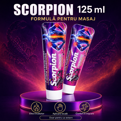 1+1 Gratis | Cremă cu extract de venin de scorpion, pentru dureri musculare și articulare, cu efect încășzitor și relaxant, 125ml