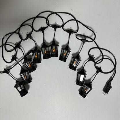 Ghirlandă Luminoasă pentru Grădină, Lumină Caldă tip Flacără, Efect Vizual Spectaculos, Lungime 10 Metri cu 20 becuri