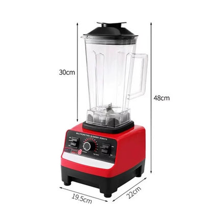 Blender Multifuncțional Profesional cu 2 Cupe, Motor foarte Puternic (4500W), 15 Trepte de Viteză, 4 Lame din Inox 3D