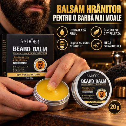 Pachet Îngrijire Barbă (Ulei 30ml + Balsam 20g) cu Extracte Naturale de Plante, pentru Hidratare și Fortifiere